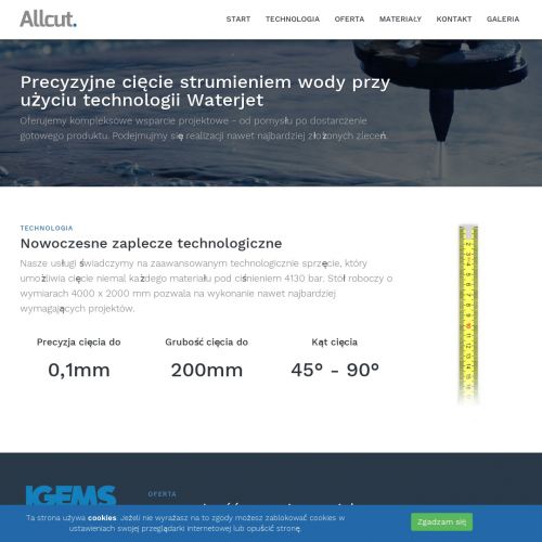 Wycinanie wzorów wodą - Warszawa