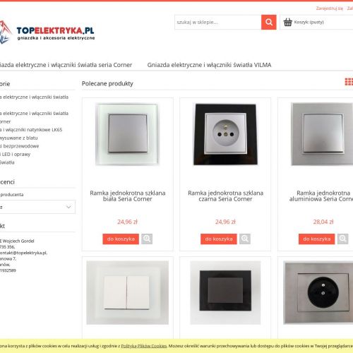 Podwójne włączniki schodowe i szklane gniazdka