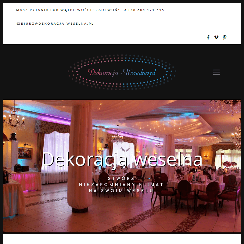 Strojenie sali weselnej