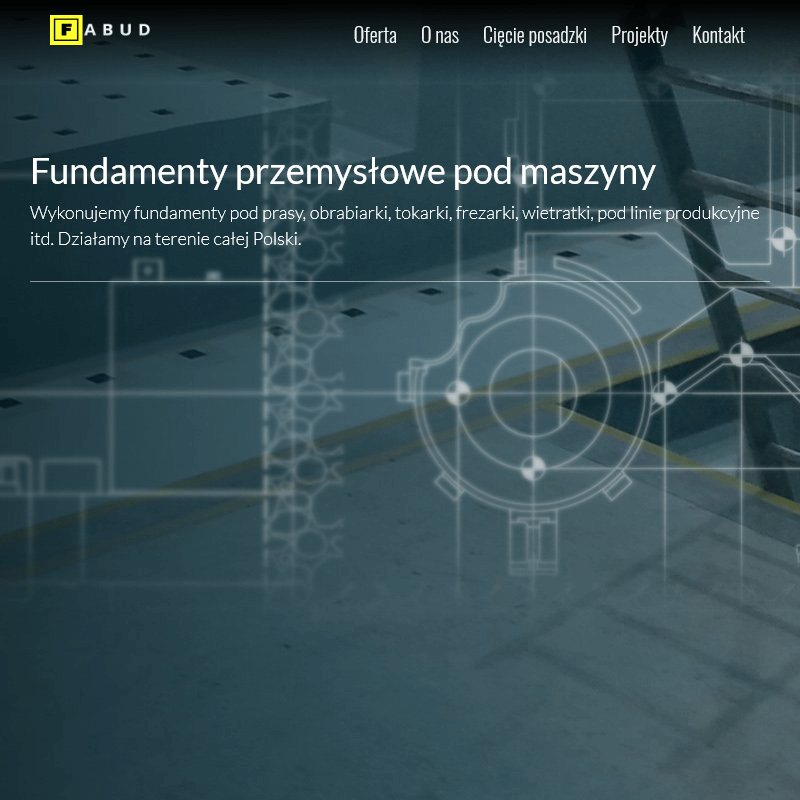 Budowy fundamentu pod maszyny przemysłowe