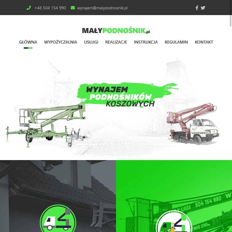 Podnośniki koszowe na wynajem
