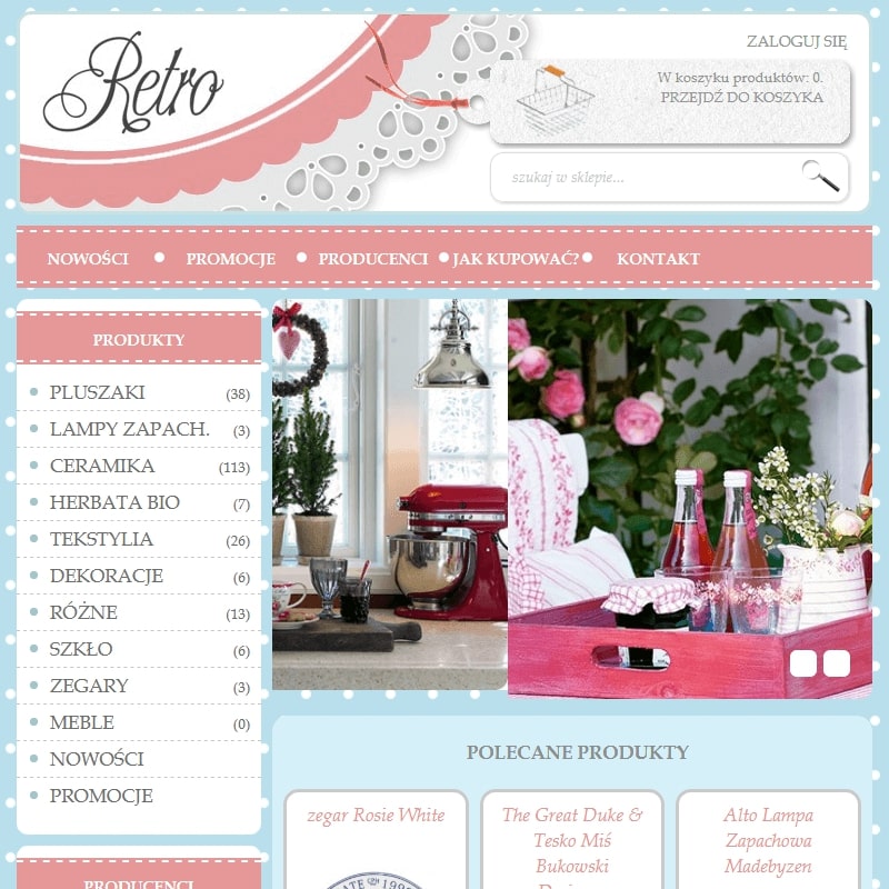 Fartuch kuchenny vintage i czajniki w stylu retro