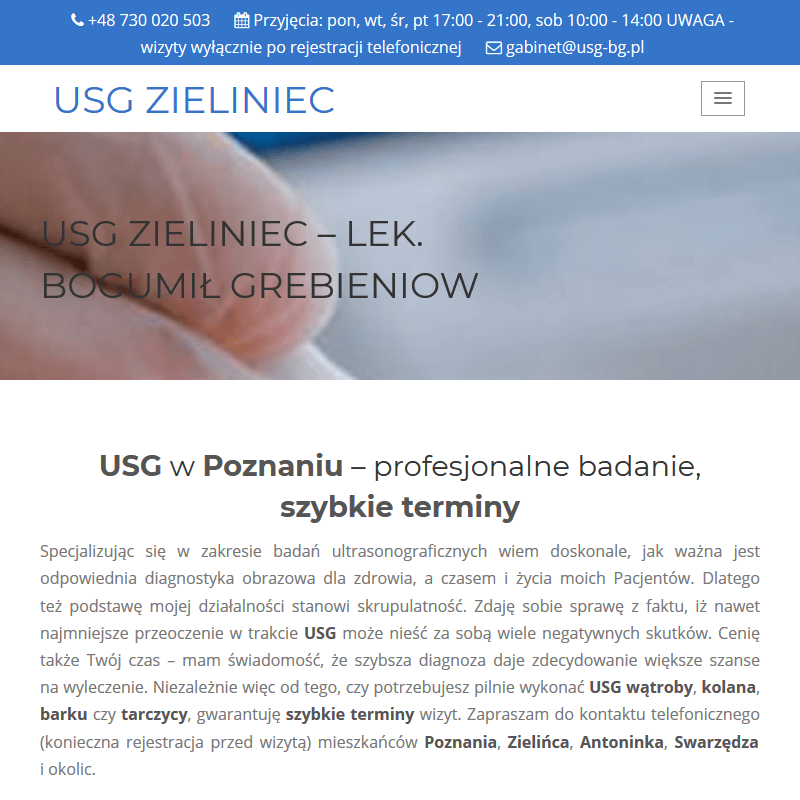 USG stawów i jamy brzusznej - Poznań